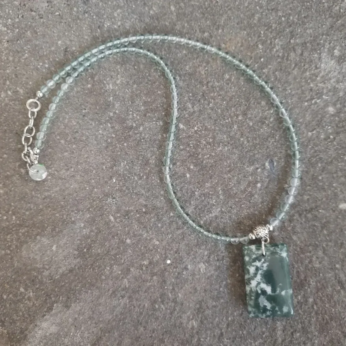 Rect moss agate