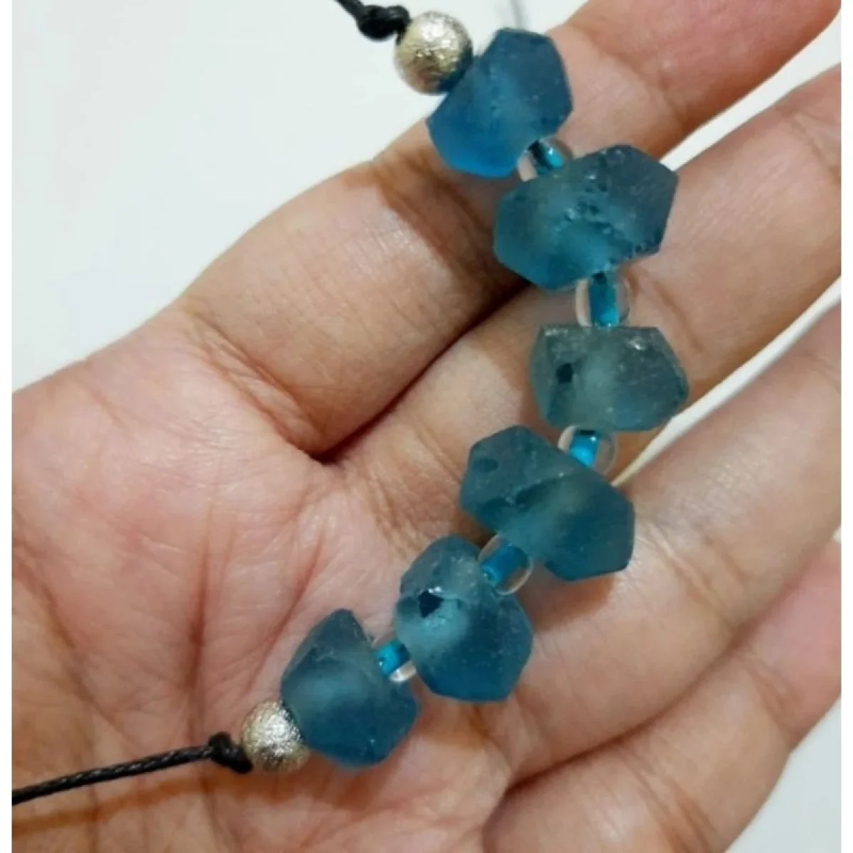 Blue glass beads