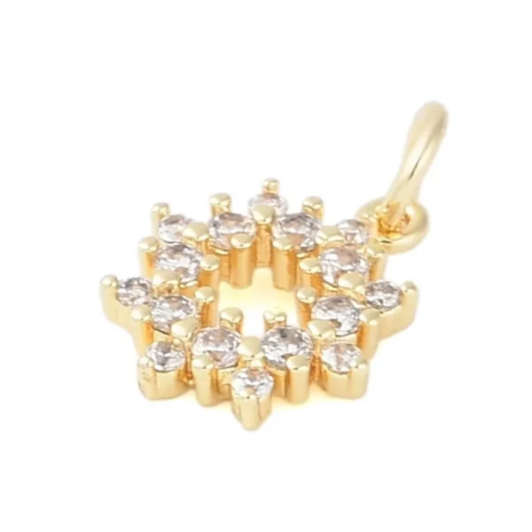 Garland brass micro pave clear CZ pendant charm. Real 18k gold plated | Charm liontin zircon