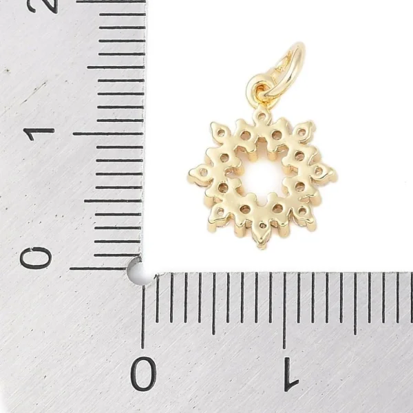 Garland brass micro pave clear CZ pendant charm. Real 18k gold plated | Charm liontin zircon