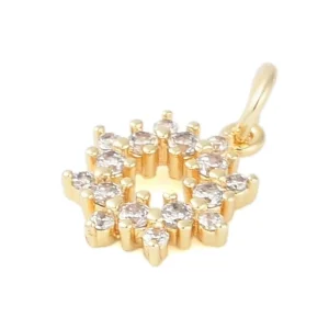 Garland brass micro pave clear CZ pendant charm. Real 18k gold plated | Charm liontin zircon