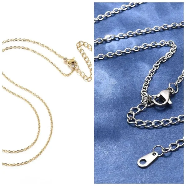 304 stainless steel cable chain 18k gold plated necklace | kalung stainless siap pakai