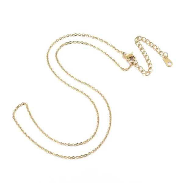 304 stainless steel cable chain 18k gold plated necklace | kalung stainless siap pakai