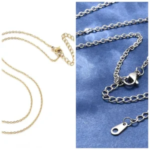 304 stainless steel cable chain 18k gold plated necklace | kalung stainless siap pakai