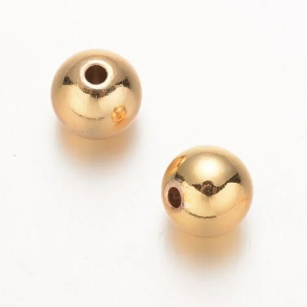 18k gold plated brass round 8mm spacer beads | manik pembatas bulat