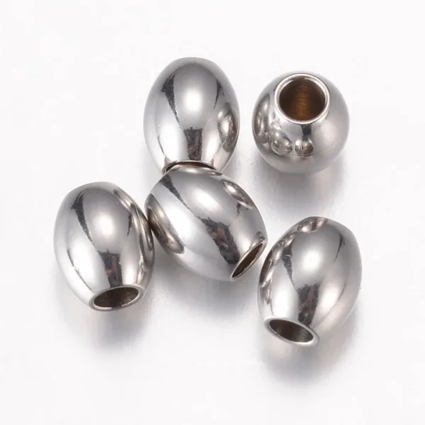 304 stainless steel oval barrel spacer beads | manik oval stainless