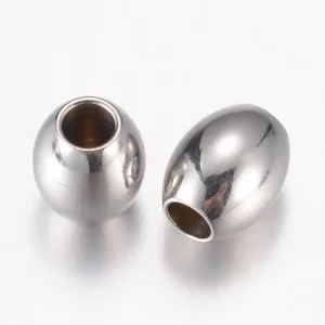 304 stainless steel oval barrel spacer beads | manik oval stainless