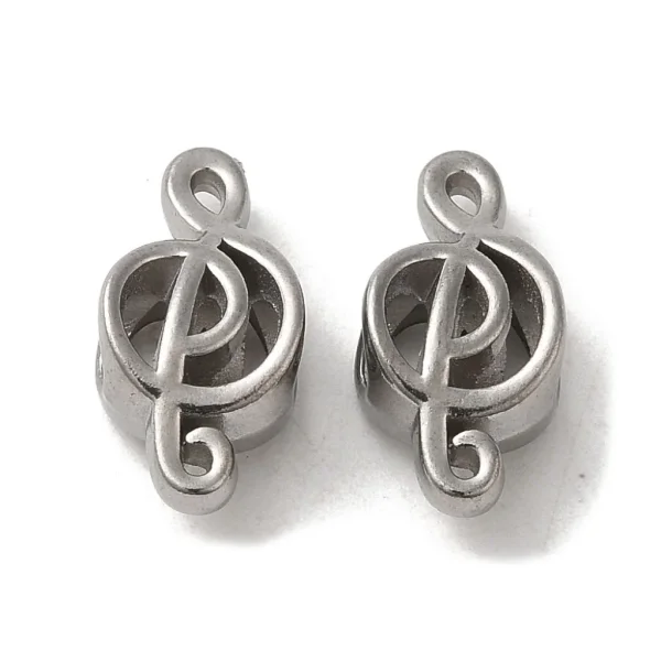 304 stainless steel hollow musical note beads | manik stainless musik note