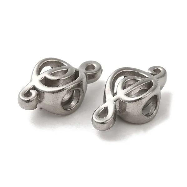 304 stainless steel hollow musical note beads | manik stainless musik note