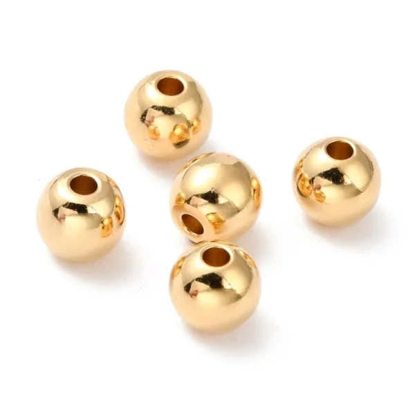 14k gold plated brass round 6mm spacer beads | manik pembatas bulat