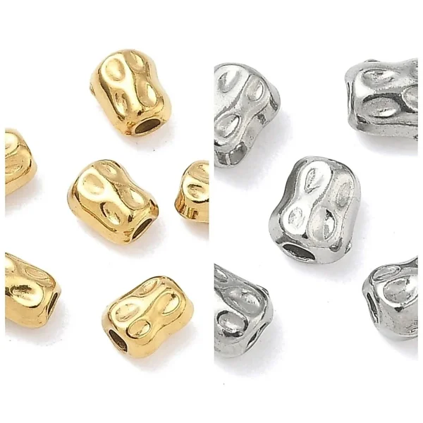 304 stainless steel 18k gold plated column beads | manik stainless lapis emas