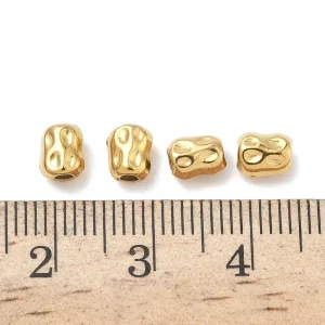 304 stainless steel 18k gold plated column beads | manik stainless lapis emas