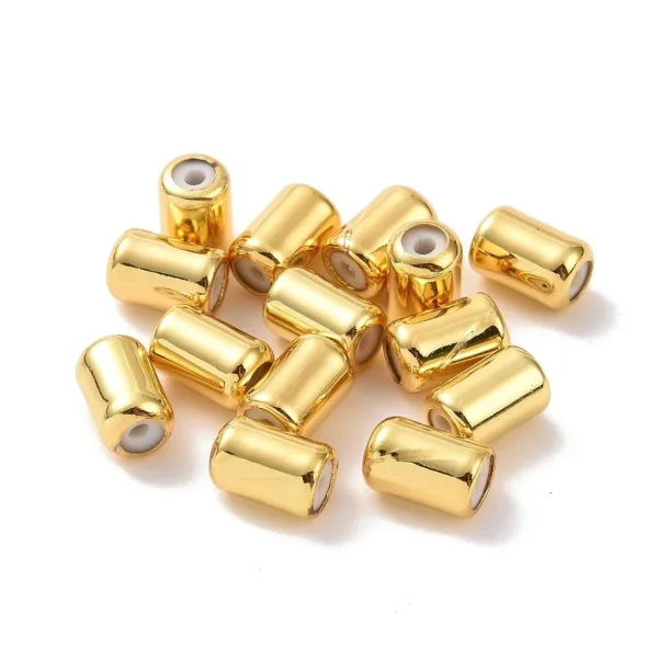18k gold plated brass tube rubber inside slider beads | manik stopper tabung