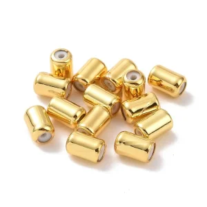 18k gold plated brass tube rubber inside slider beads | manik stopper tabung