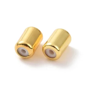 18k gold plated brass tube rubber inside slider beads | manik stopper tabung