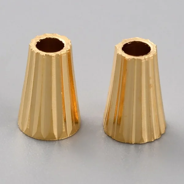 Brass real gold plating cone beads | manik tembaga lapis emas