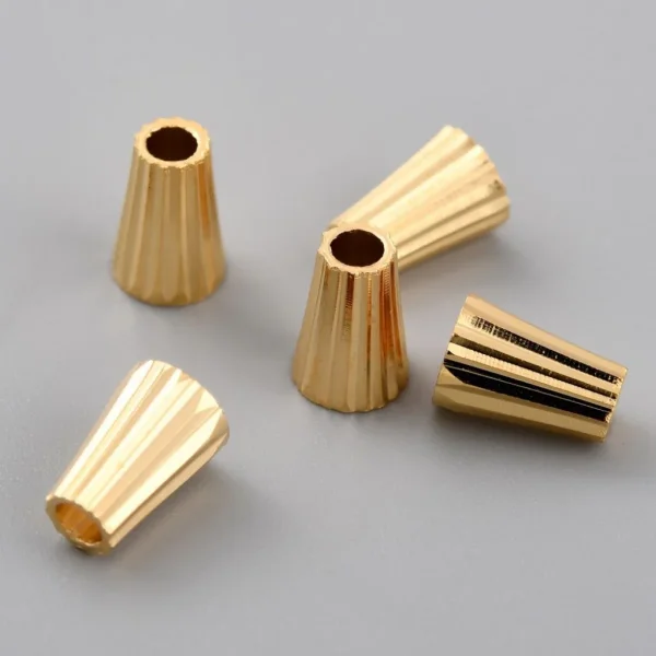 Brass real gold plating cone beads | manik tembaga lapis emas