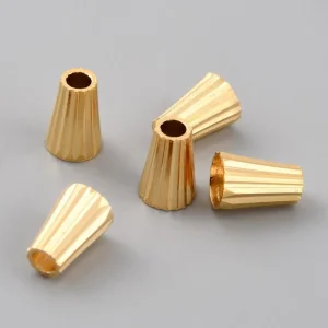 Brass real gold plating cone beads | manik tembaga lapis emas