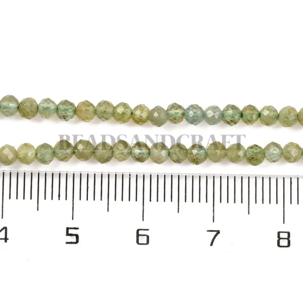 Natural green apatite faceted round beads 2.9mm