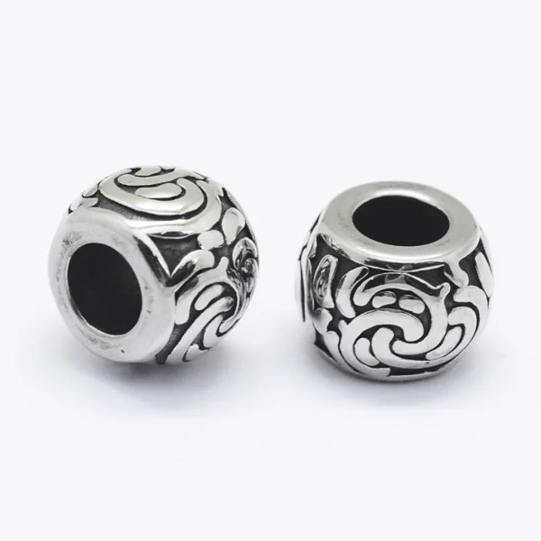 304 stainless steel big rondelle with Flower beads | Manik rondelle besar