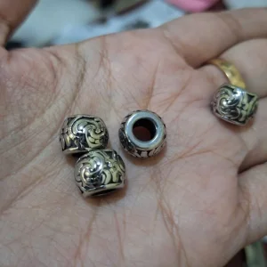 304 stainless steel big rondelle with Flower beads | Manik rondelle besar