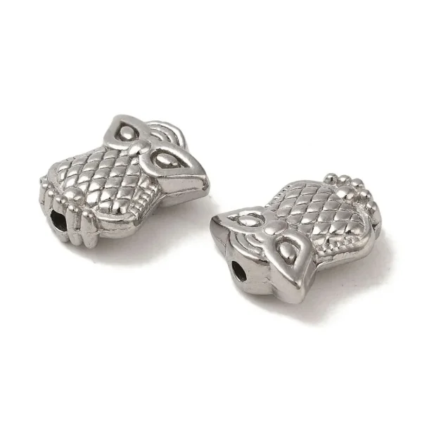 304 stainless steel owl beads | manik stainless Burung hantu