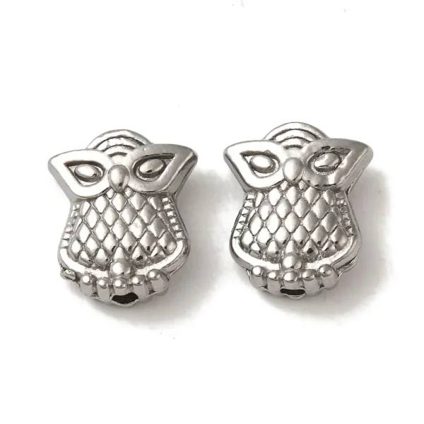 304 stainless steel owl beads | manik stainless Burung hantu