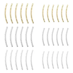 Metal alloy brass tube curve beads | manik tabung bahan tembaga ukuran dideskripsi