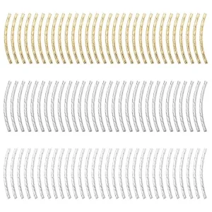 Metal alloy brass tube curve beads | manik tabung bahan tembaga ukuran dideskripsi