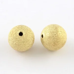 Brass gold plated Stardust beads 8mm | 1pc manik pasir emas 8mm tidak luntur