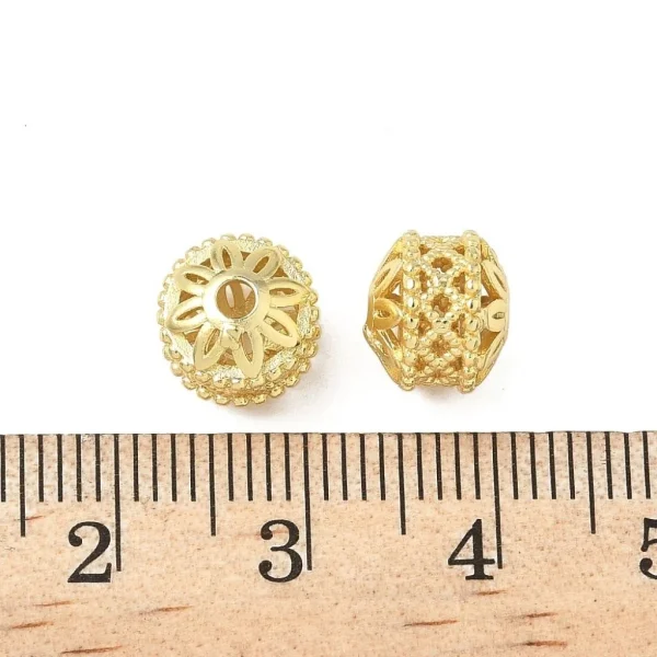 18k gold plated brass hollow column beads