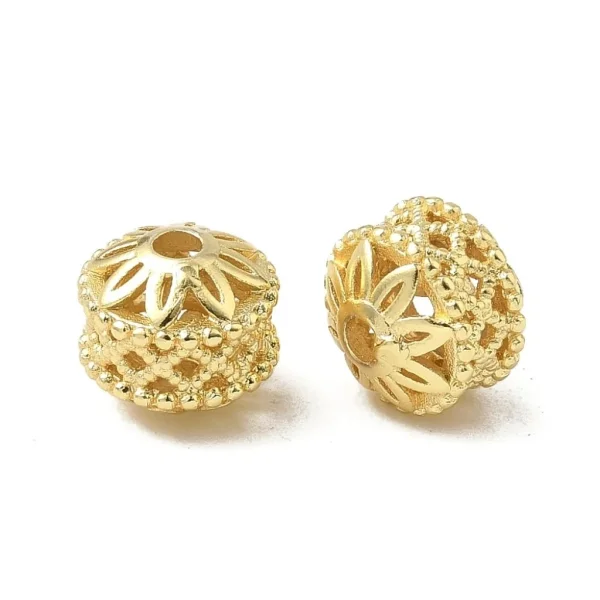 18k gold plated brass hollow column beads