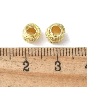 18k gold plated brass column spacer beads | manik tembaga lapis emas