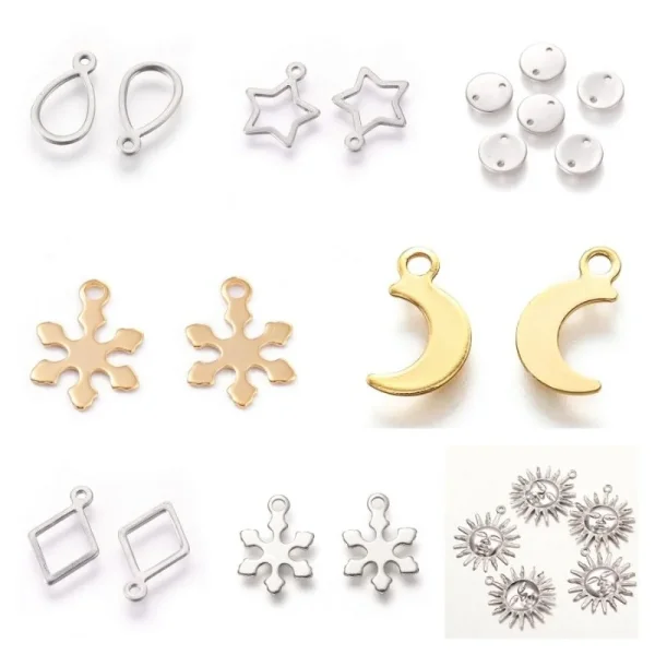 304 stainless steel mix shape charm connector (1pc)
