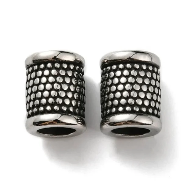 304 stainless steel large hole column barrel beads