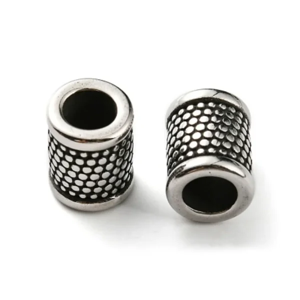 304 stainless steel large hole column barrel beads