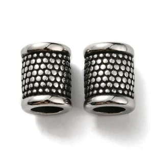 304 stainless steel large hole column barrel beads