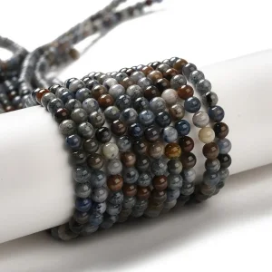 Natural dumortierite quartz round beads