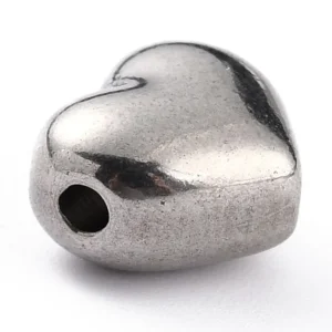 304 stainless steel heart beads | manik love warna stainless steel abu abu