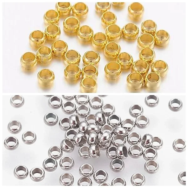 Metal alloy crimp beads stopper beads