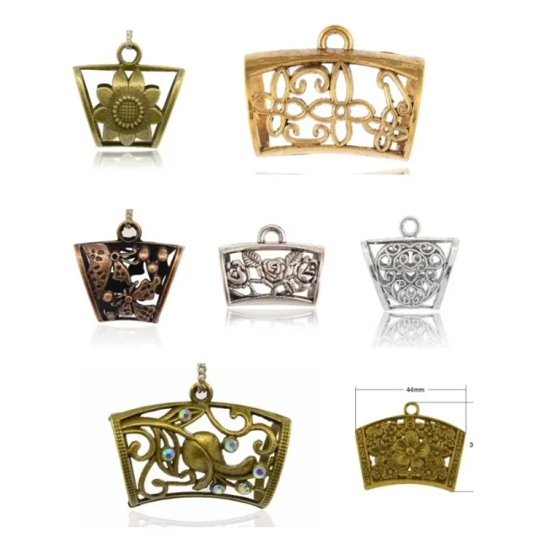 (CLEARANCE) Metal alloy brass big scarf bail or pendant | Liontin besar atau ornamen fashion