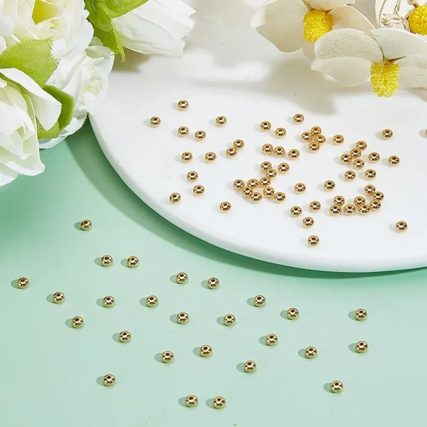 24k gold plated rondelle small beads | manik bentuk rondelle kecil