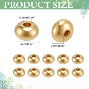 24k gold plated rondelle small beads | manik bentuk rondelle kecil