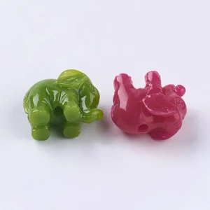 Resin elephant mix color beads | manik gajah campur warna
