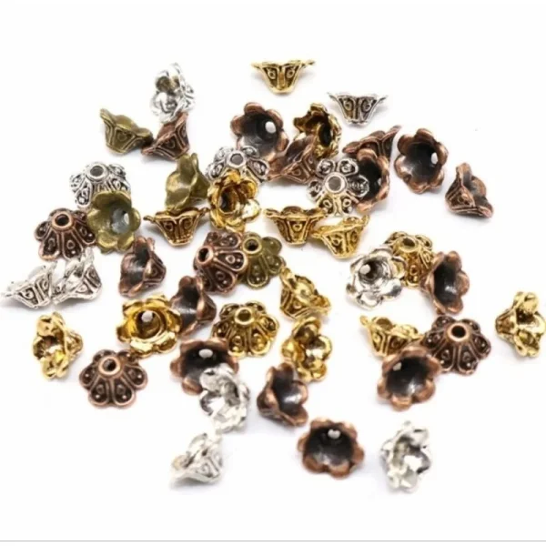 Metal alloy flower bead caps | pembatas topi manik