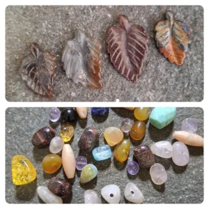 Natural mix gemstone carved spacer beads