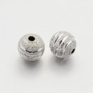 Round texture Stardust brass silver beads | manik silver motif
