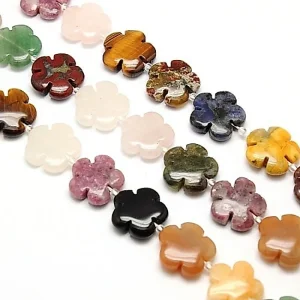 Natural mix gemstone flower beads