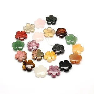 Natural mix gemstone flower beads