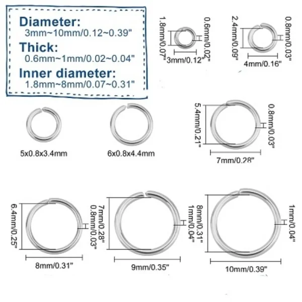 304 stainless steel open jump ring | Ring O stainless steel (harap membaca deskripsi)